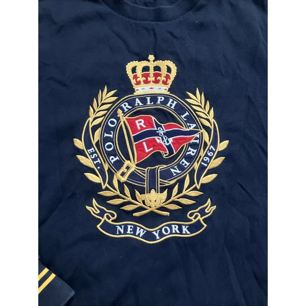Polo Ralph Lauren Crest Crown Crewneck Sweatshirt Mens Medium Navy New York USA
